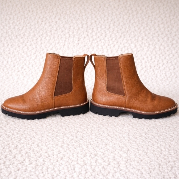 Madewell Leather Citywalk Chelsea Lug Sole Boots Brown English Saddle Size W 11 - Picture 6 of 10